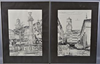 Dieter Wulff (1929-2010), two views of Stuttgart.