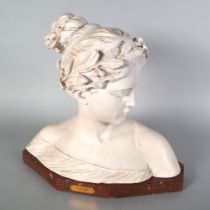 Antonio Garella (1863-1919), Art Nouveau female bust "Poetry", 1909