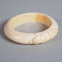 African carved bone bangle, probably early 20th century.