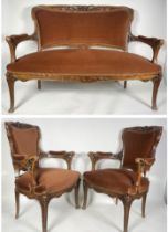 Louis Majorelle (1859-1926), Art Nouveau seating group, around 1900.