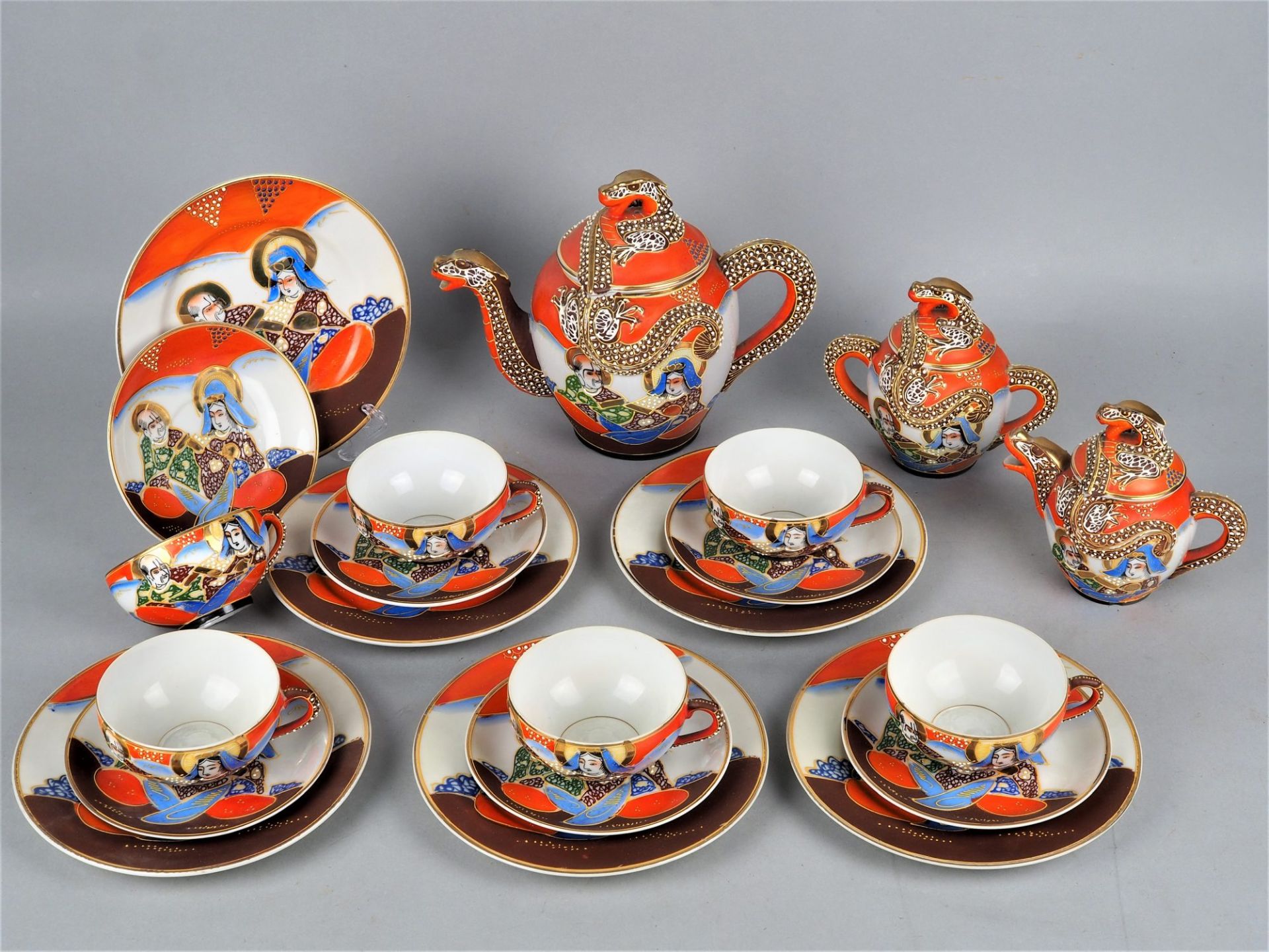 Porzellan Teeservice für 6 Personen, Japan, wohl 1920er Jahre