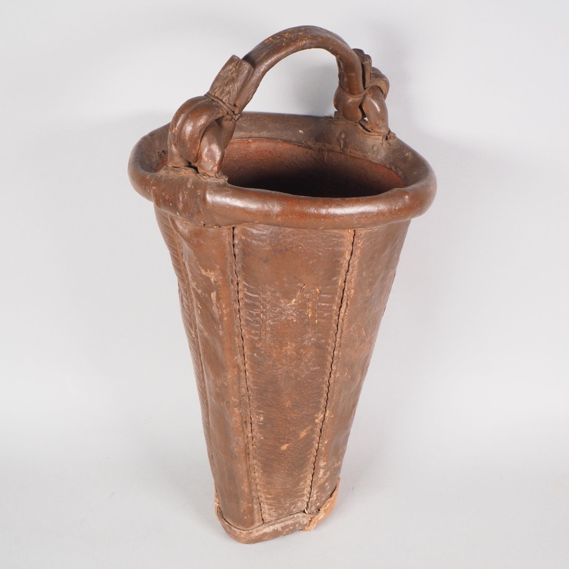 Antique leather fire bucket, 18th/19th century, probably German