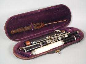 Antique transverse flute, Schuster & Co. Markneukirchen, 19th century.