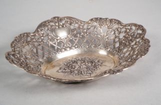 Silver bowl, 800, rose decoration