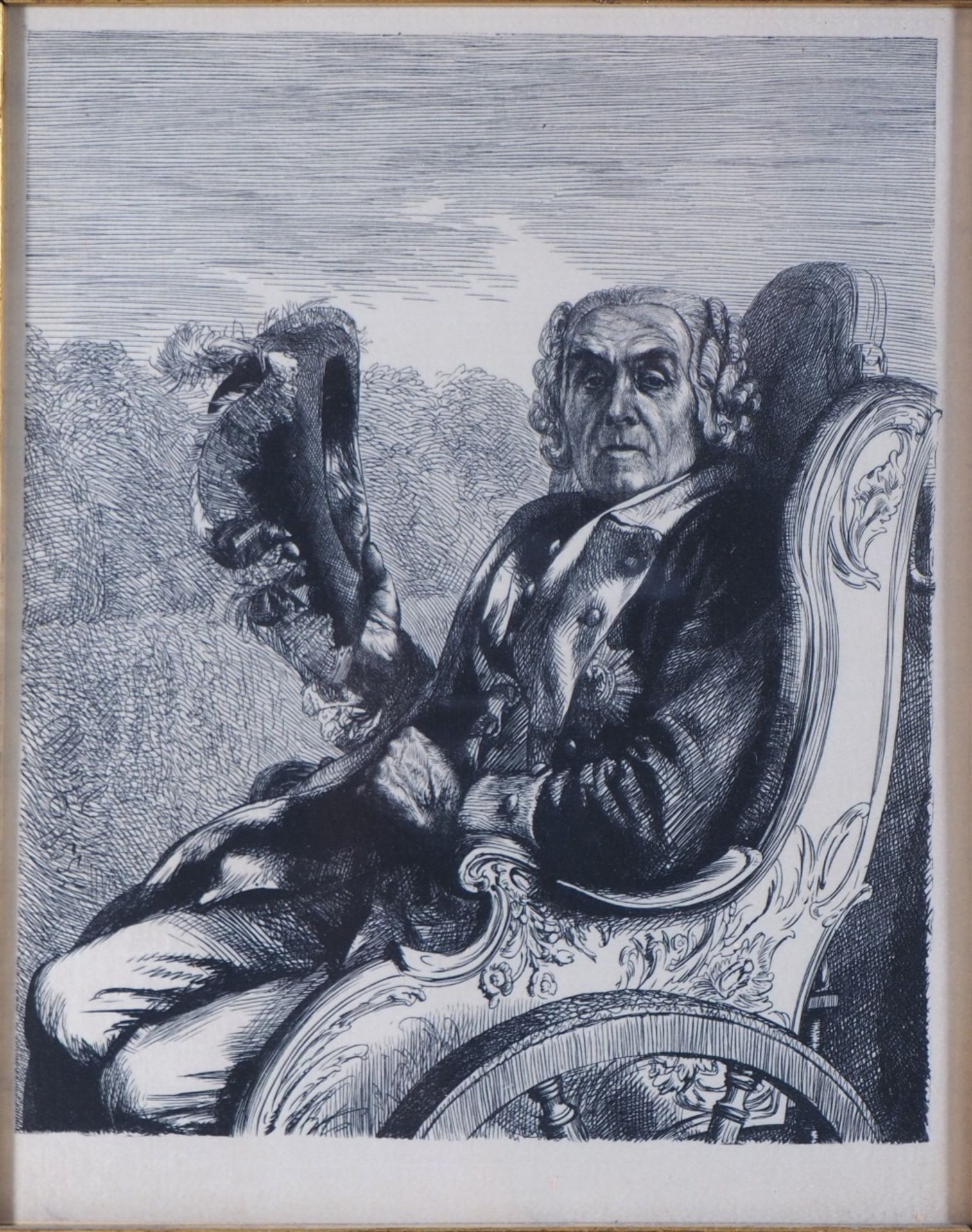 Adolf Friedrich Erdmann von Menzel (1815-1905), "Heinrich August Freiherr de la Motte-Fouqué", um 1 - Bild 2 aus 3