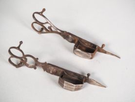 Two wick trimmers, 18th century.