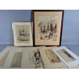 Clara Rühle (1885-1947) - art portfolio with signed etchings and prints.