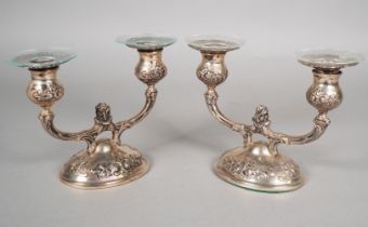 Pair of candlesticks, 800 silver