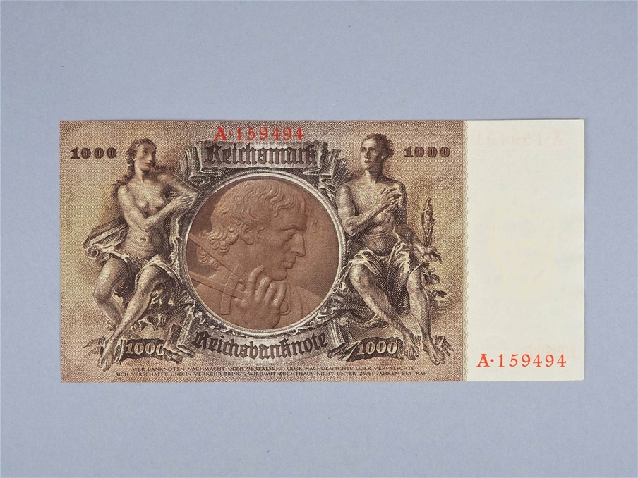 1000 Reichsmark 1936, series A, master builder Karl Friedrich Schinkel - Image 2 of 3