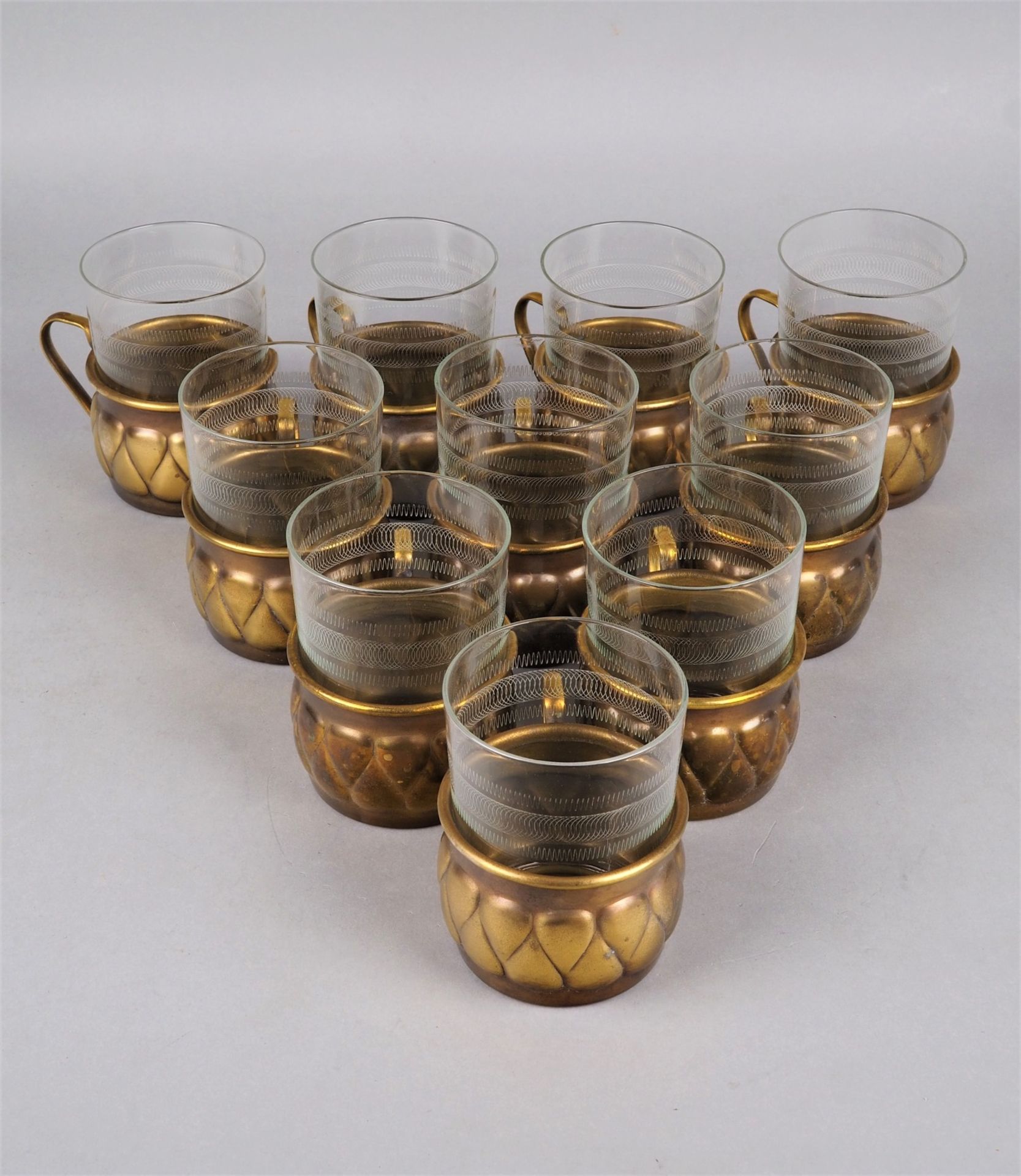 Set of 10 tea glasses around 1930