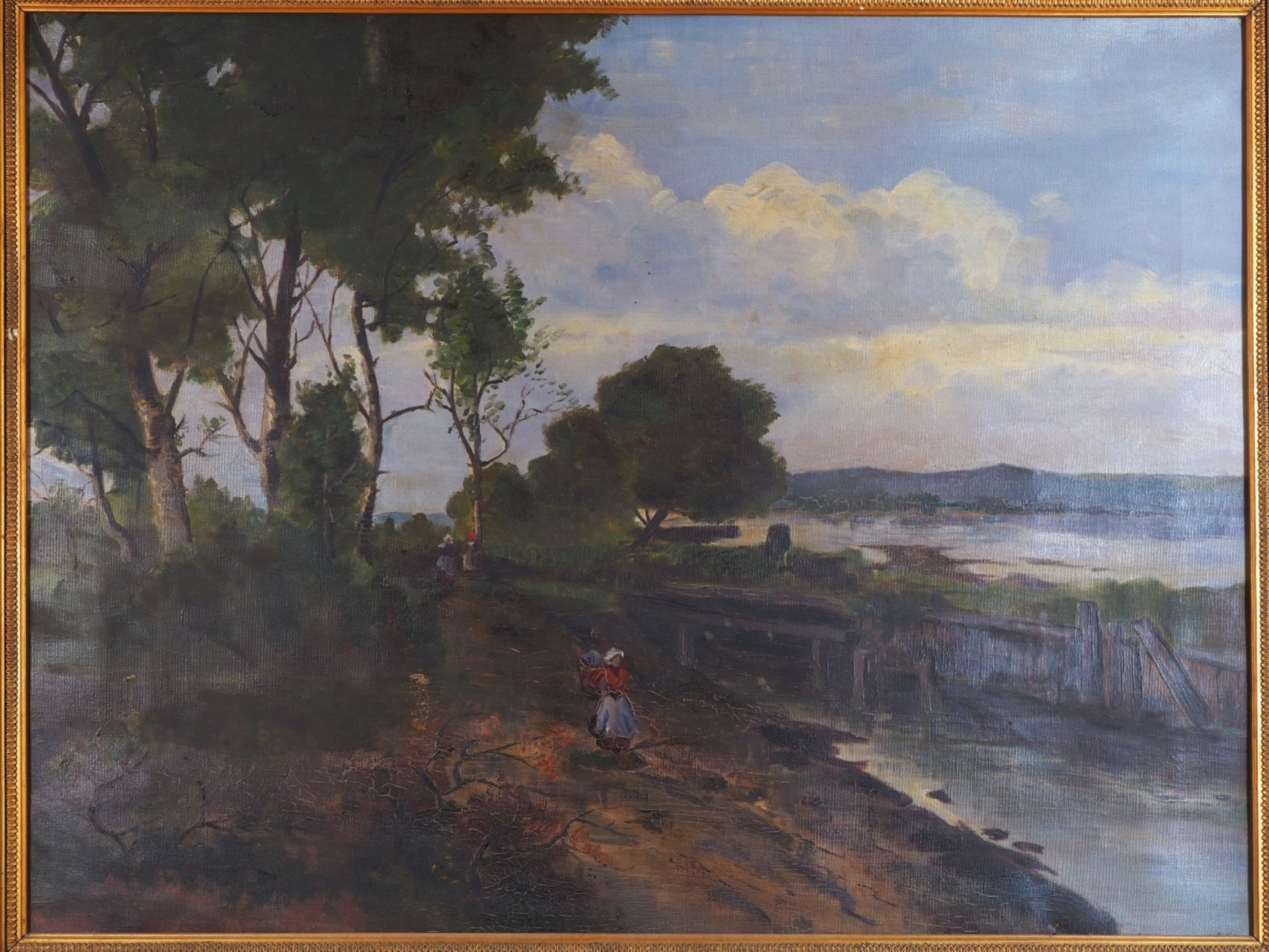 Landschaft in Öl, um 1900 - Bild 2 aus 4