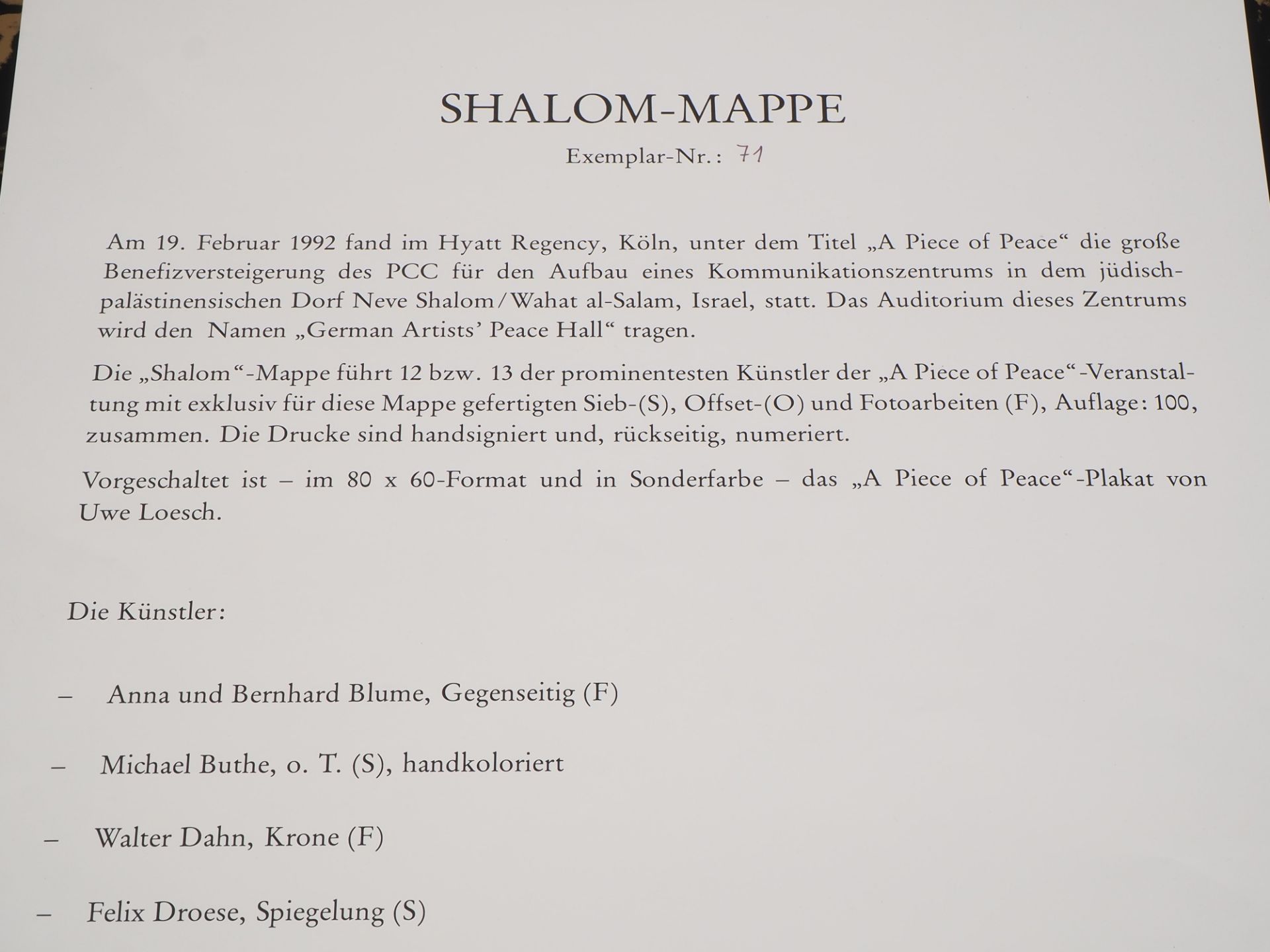 Shalom-Mappe, 1992 - Bild 3 aus 6