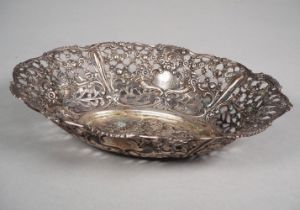 Silver bowl, 800, rose décor