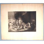 Etching after Rembrandt: "Christ heals the sick", around 1900