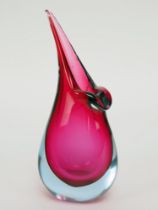 Tropfenvase Murano, Entwurf von Flavio Poli, 1960er