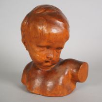 Carved putto head, 19th century.