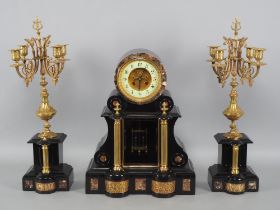 Heavy clock ensemble around 1880