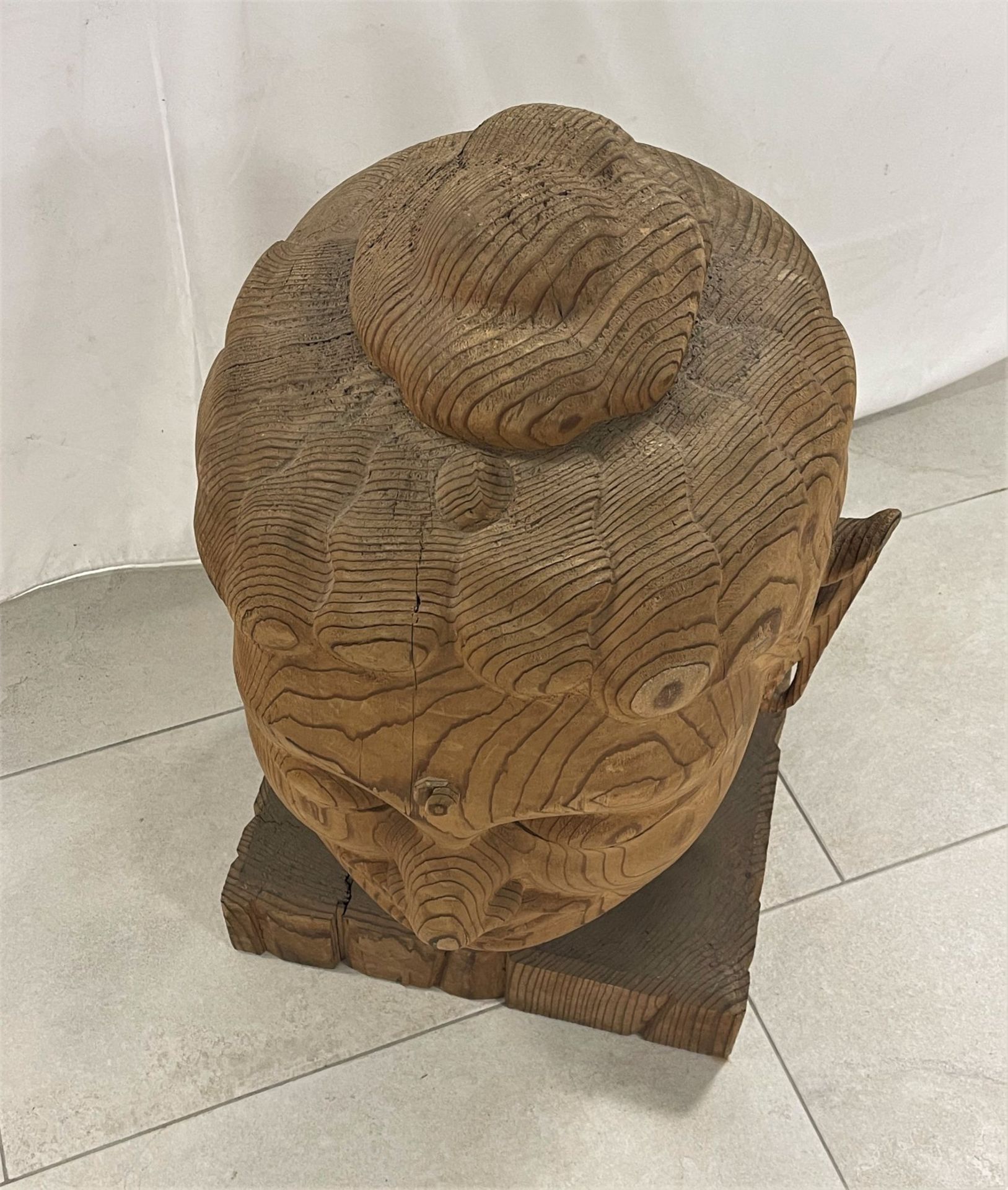 Monumentaler Buddhakopf, Höhe ca. 90 cm, Südostasien des 20. Jh. - Bild 5 aus 8