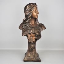 Bust girl in art nouveau style, 1905