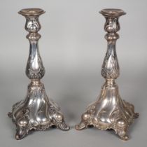 Pair of neo-baroque candlesticks made of silver, around 1870