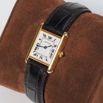 CARTIER Tank Quartz in 18K Gold, 1990er - Ref. 866001