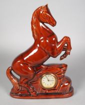 Scheurich & Greulich, mantel clock with horse, 1940/1950s.