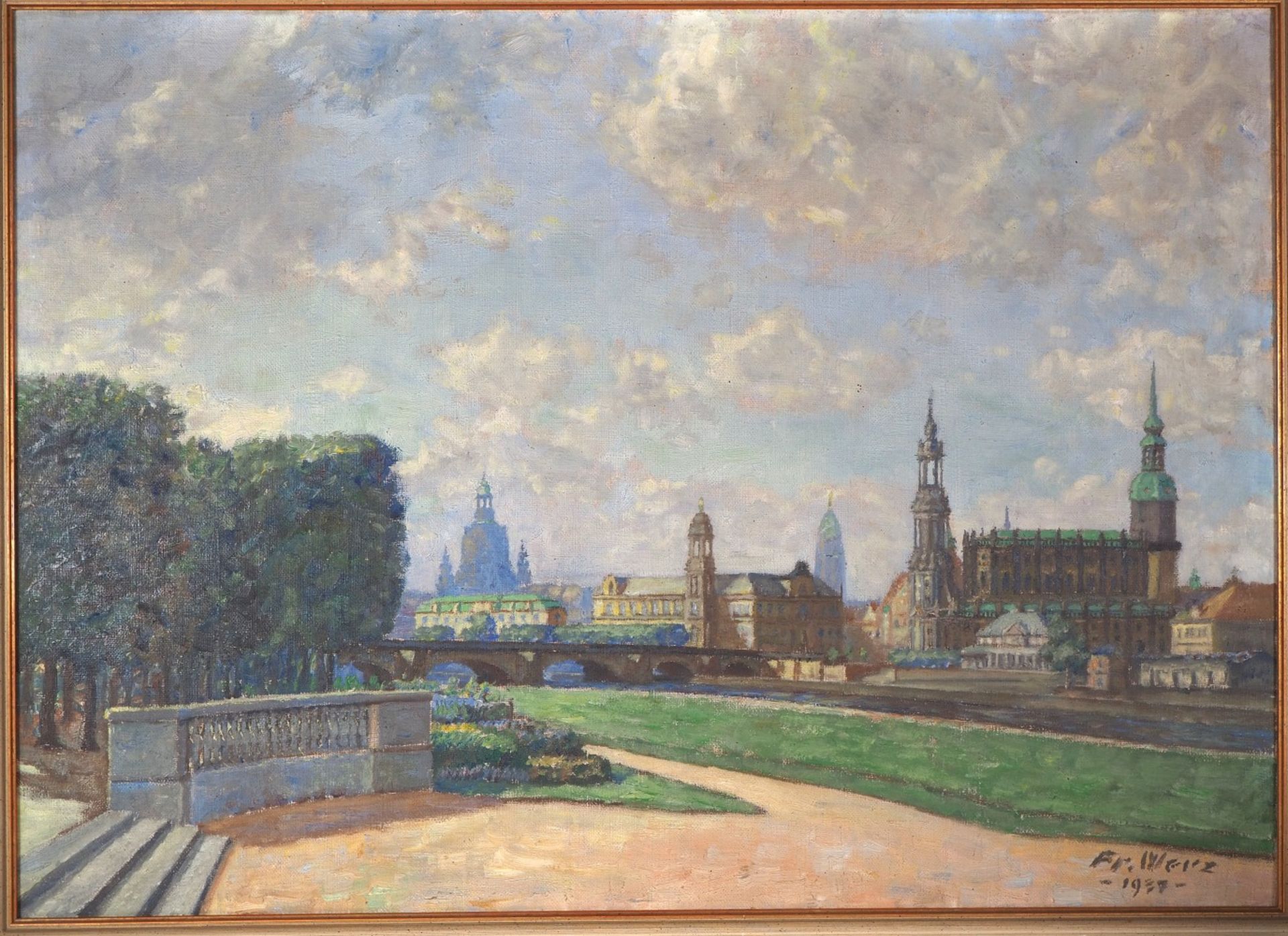 Friedrich Werz (1868-1953), Ansicht von Dresden, 1937 - Bild 2 aus 4