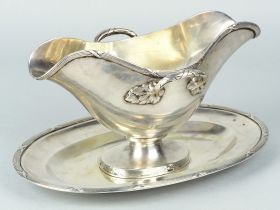 Silver gravy boat, neoclassicism, Vienna circa 1900