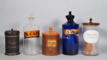 Set of pharmacy jars, 19th century.