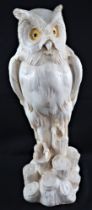 Life-size alabaster owl, probably around 1900,
