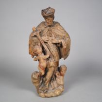 Barocke Heiligenfigur, "Hl. Johannes von Nepomuk", 17./18. Jh.