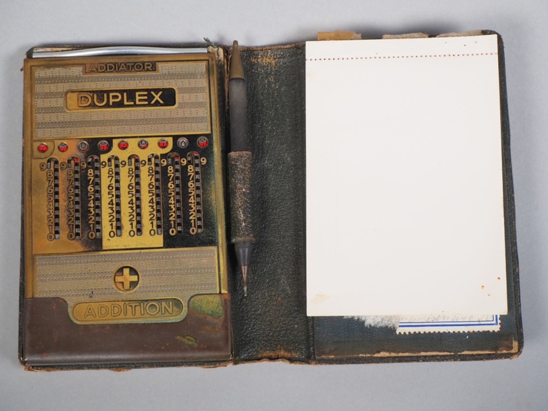 Früher mechanischer Taschenrechner "Addiator", Anfang 20. Jh. - Bild 2 aus 2