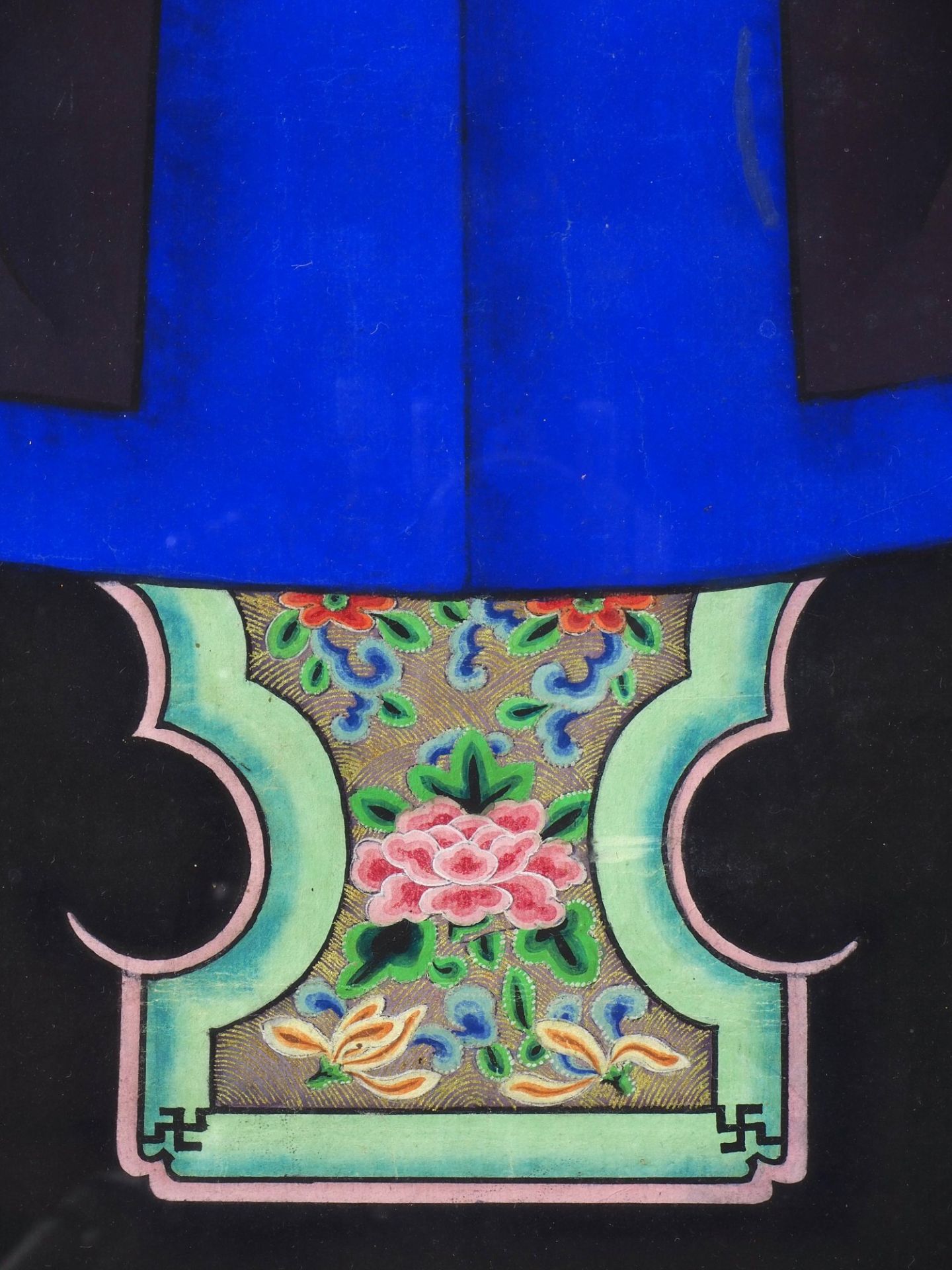Paar große Porträts, chinesische Würdenträger / Mandarin (Beamte), Qing-Dynastie wohl 18./19. Jh. - Bild 5 aus 12
