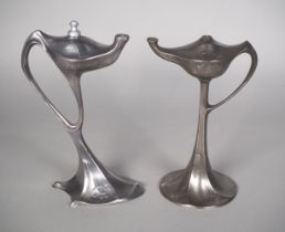Two oil lamps, around 1900