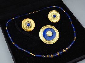 18k Gold Lapislazuli Schmuckset im Ägyptischen Stil