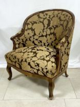 Large round-bow armchair, around 1860