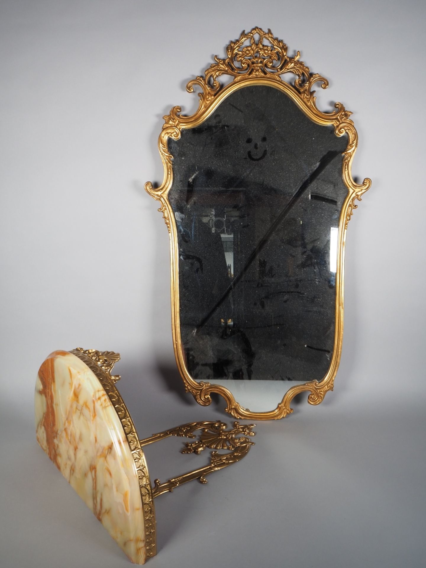 Spiegel mit Konsole im Rokoko-Stil, 30er Jahre