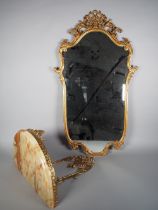 Mirror with console in rococo style, 30s.