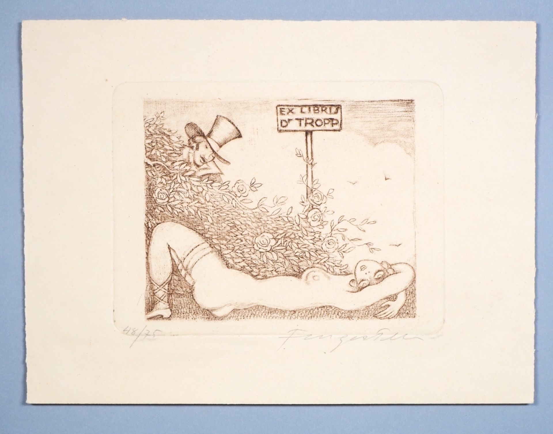 Michel Fingesten (1884-1943), erotic bookplate, 1st half of the 20th century.