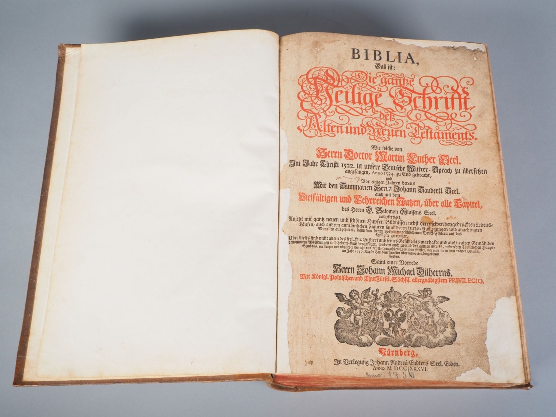 Große Luther-Bibel, Nürnberg von 1736 - Bild 3 aus 4