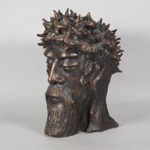 Mayer Tilly (*1924 - 2012, Germering) - bronze Jesus bust in life size, 1979.