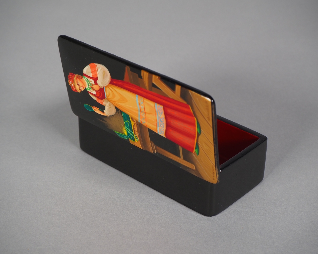 Russian lacquer box from Fedoskino, around 1900. - Image 3 of 3