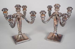 Jakob Grimminger (active 1893-1939), pair of five-armed silver candlesticks