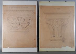 Two architectural drawings, c. 1800