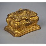Art Nouveau brass money box, around 1890