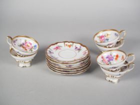Edelstein Bavaria, six demitasse cups with saucers, around 1900