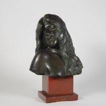 Emmanuel Villanis, bust of a girl, around 1900