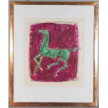 Fritz Nuss (1907 - 1999), Watercolor of a horse, 1969.