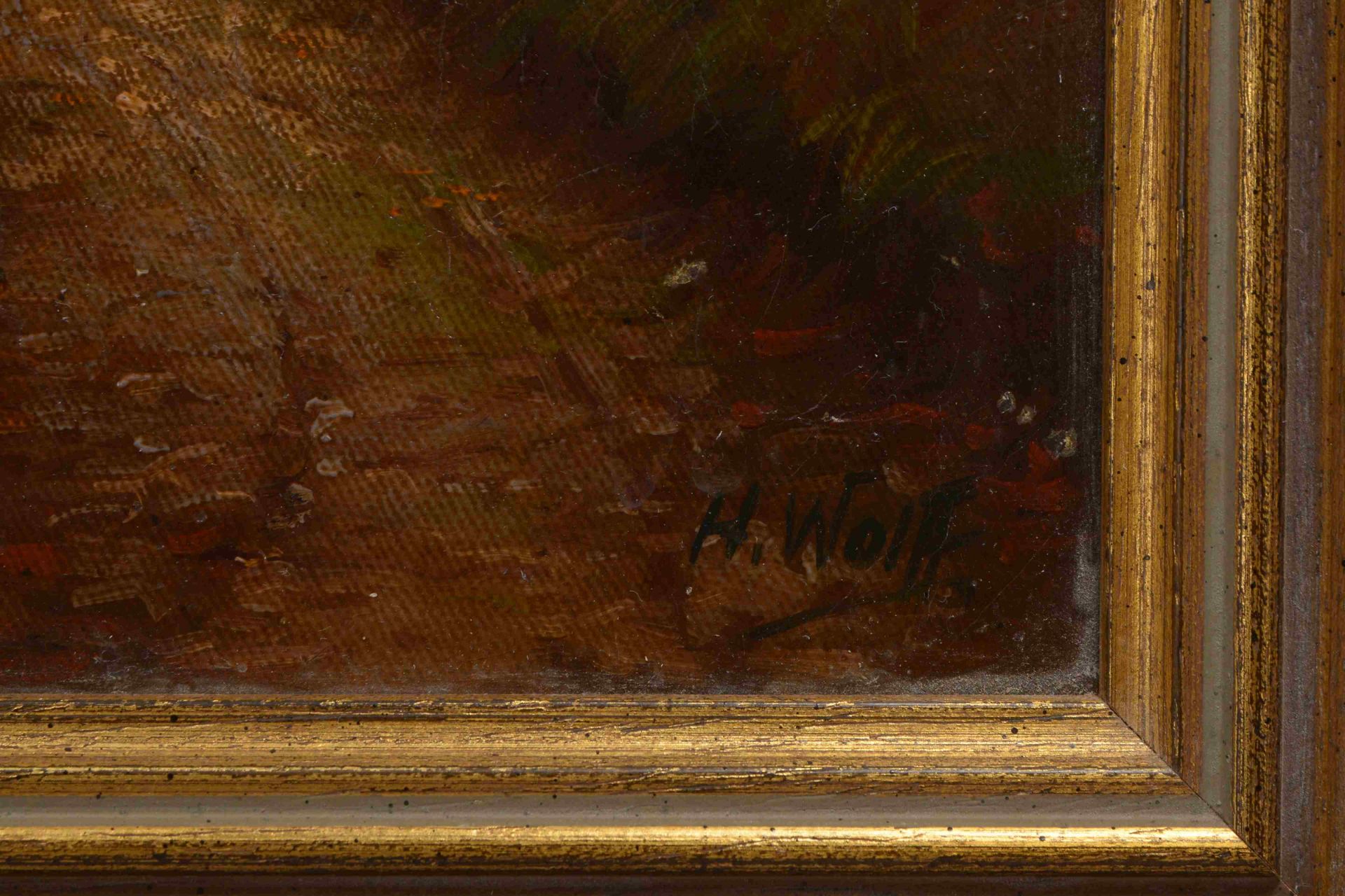 Wolff, H., &#039;Waldsee&#039;, &Ouml;l/Lw, unten rechts signiert; Bildma&szlig;e 30 x 37 cm - Image 2 of 2