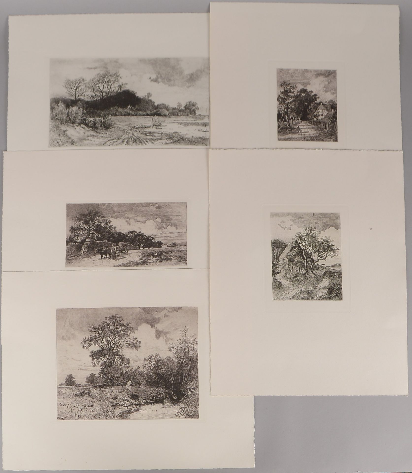 Morgenstern, Carl Ernst, &#039;B&auml;uerliches Idyll&#039;, 5x Radierungen (Ed. Griffelkunst)